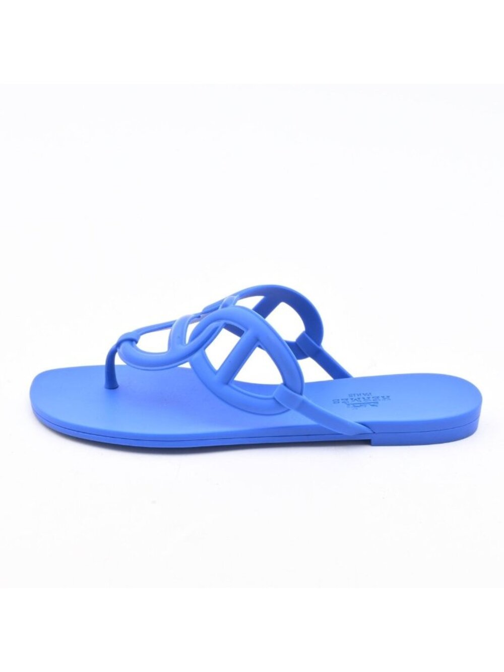 Hermes Beach Sandals Blue Chaine D'ancre